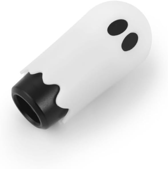 Universal Ghost Gear Shift Knob with 3 Threaded Adapters M8 M10 M12,Fits for Most Vehicles,Spooky Car Accessories Funny Gear Shifter Handle On Halloween (Ghost-White)