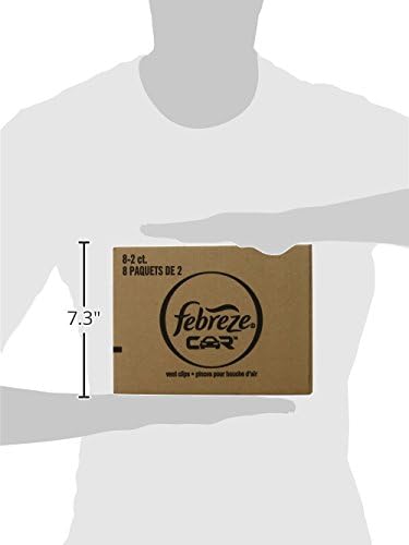 Febreze Air Freshener, Car Vent Clip Air Freshener, New Car Air Freshener, 2-Count (Pack of 8)