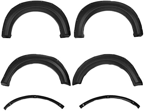 PIT66 Fender Flares Compatible with 2009-2014 Ford F150 Styleside with 67.0"/78.8"/97.4"Bed Length Only(NOT For Platinum and Raptor models), Wheel Flares Paintable Riveted Smooth Matte Pocket Style