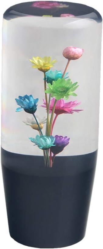 DEWHEL Manual Gear Stick Shifter Knob JDM 10CM Real Flowers Durable Acrylic Shift Knob Universal Shift Head M12X1.25 M10X1.5 M10X1.25 M8x1.25