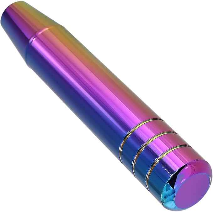 Long Shift Knob Weighted Aluminum Alloy Polished Metal Handle Gear Stick Shifter Knobs Transmission Lever Fit Most Cars Trucks SUV Automated Manual Vehicles Multicolored