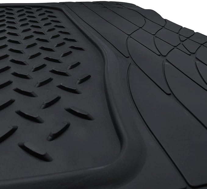 PIC AUTO Heavy Duty Rubber Trunk Cargo Liner Floor Mats, Trimmable to Fit for Car, SUV, Van, Trucks (Large, Black)