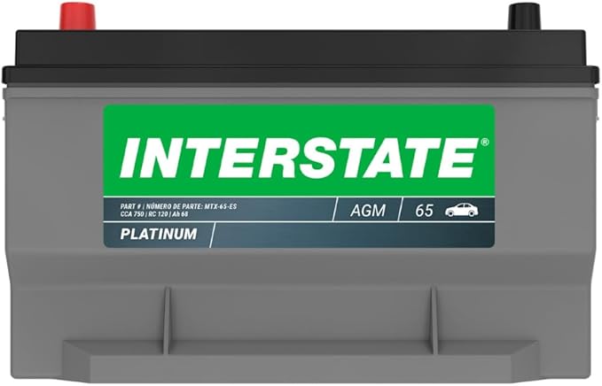 Interstate Batteries Automotive Battery 12V 68Ah (Group Size 65) 750CCA SLI AGM Auto Battery Replacement for Cars, SUVs, Sedans, Trucks (MTX-65)