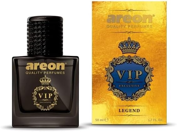 AREON VIPP03 Car Perfume 1.7 Fl Oz. (50ml) Glass Bottle Car Air Freshener Spray, Legend