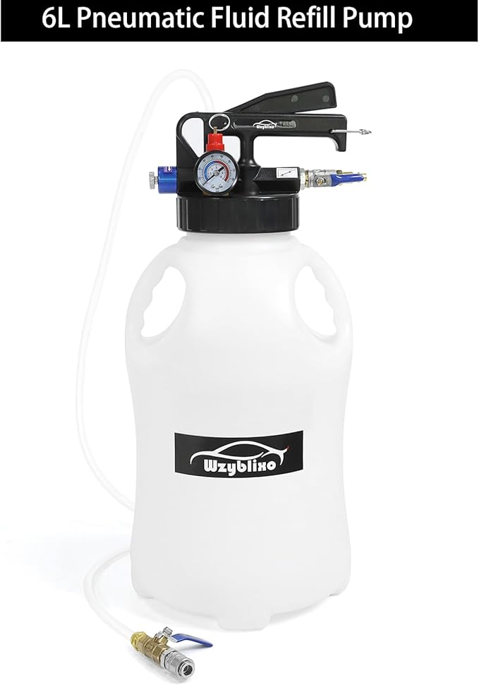 6L Transmission Fluid Pump and Oil Extractor Pump,6L Automatic Transmission Fluid Pump Fluid Extractor/Dispenser for ATF Filler System with 15 Pieces ATF Filler Adapters and 4 Hoses (BLACK, 6L)