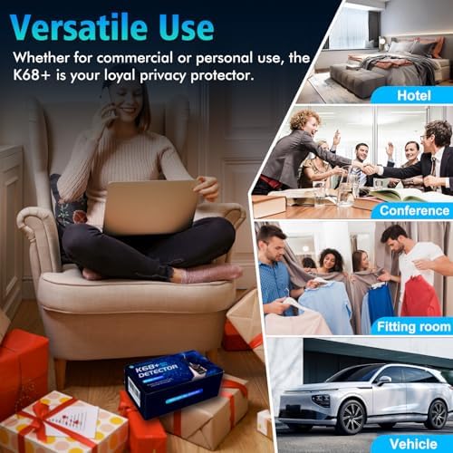 JMDHKK Hidden Camera Detector & Bug Detector – Magnetic Tracker & Wireless Signal Finder for Home, Office, Hotel, Car – Advanced Privacy Protection for Travel & Security(Black)