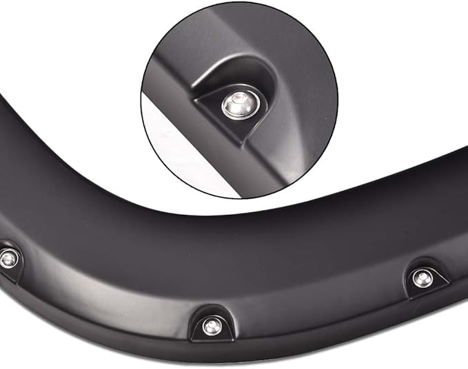 DOTCOM Fender Flares,Compatible with 2007-2013 GMC Sierra 1500 All Beds,Wheel Arch Cover Trim Black Paintable Matte Pocket Smooth Riveted Style 4PCS