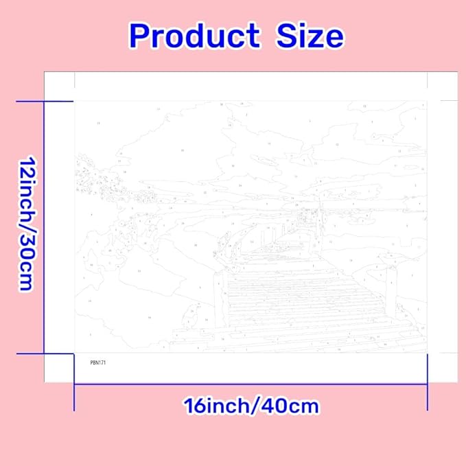 YANXIN Paint by Numbers Kit for Adults Beginners 2 Pack Paint by Numbers for Adults Rolled up Canvas for Home Decoration Creative Wall Art with Colorful Gift Box 12x16 inch Lake Sunset 171-172