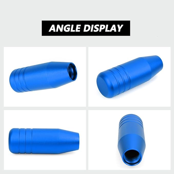 muge racing 3.5inch Aluminum Alloy Shift Knob, Heavy Duty Car Gear Lever Stick Shifter Handle fit Most Automatic Manual Vehicle Blue