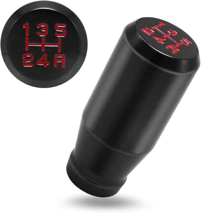 (Black) Type-R Style 5 Speed Manual Universal Gear Shift Knobs Adapters Included Fit Compatible with Mazda Tacoma STi Nismo 2004 Honda Accord Subaru