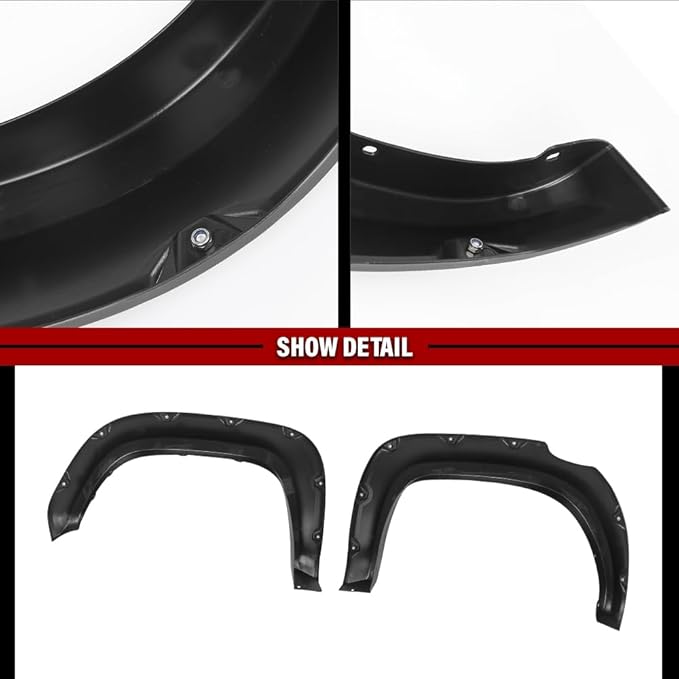 DOTCOM Fender Flares, Compatible with 2016-2022 Toyota Tacoma,Wheel Arch Cover Trim, Paintable Matte Pocket Smooth Riveted Style 4PCS