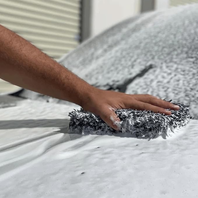 Ethos Microfiber Car Wash Mitt - Wash Mitt for Cleanse Scratch & Lint Free Premium Scrub Pad - Rinse Glove for Clean Cars, Trucks, Motorcycles