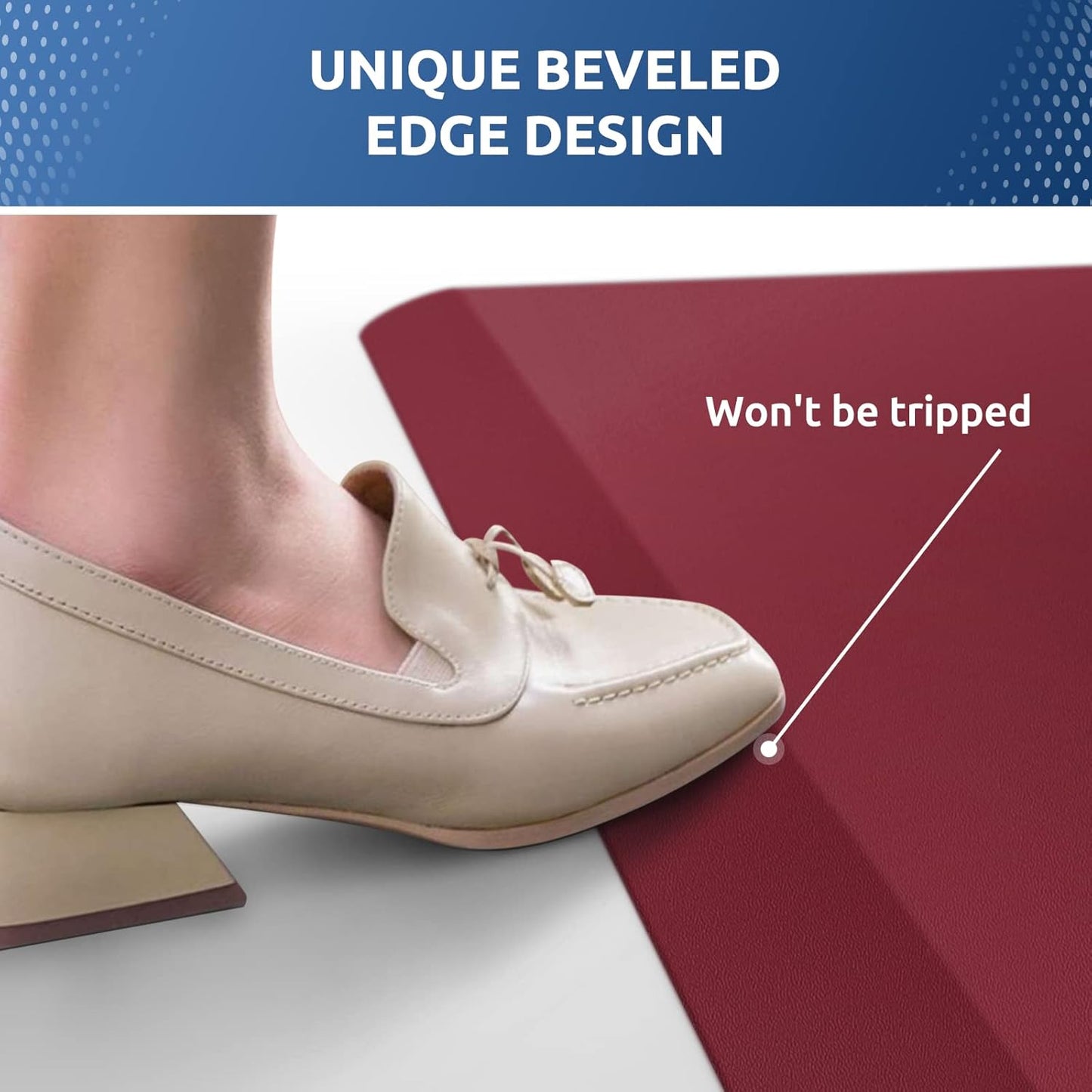 KitchenClouds Kitchen Mat Cushioned Anti Fatigue Kitchen Rug 0.8inch Waterproof Non Slip Kitchen Rugs and Mats Standing Desk Mat Comfort Floor Mats for Kitchen Sink Office (17.3"x28", Red)