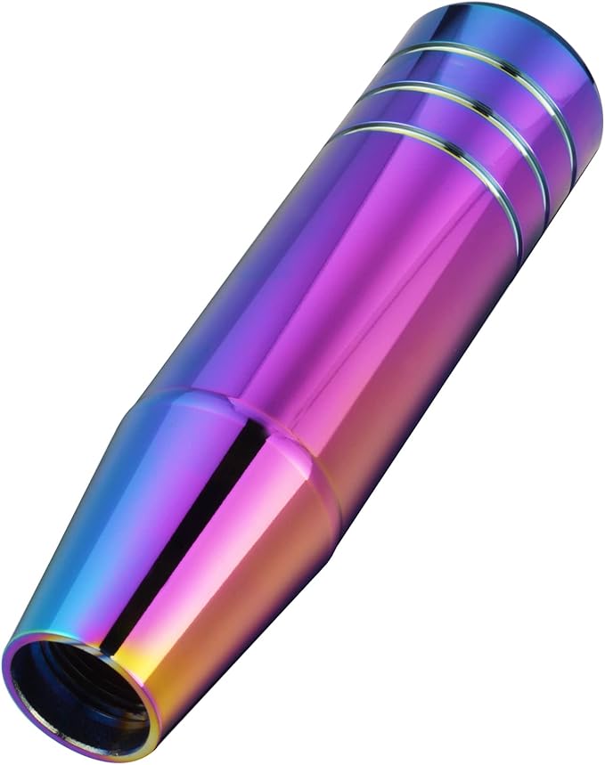 Abfer 5" Heavy Weighted Shifter Knob, Aluminum Alloy Car Gear Lever Metal Stick Shift Handle Fit Most Automatic Manual Vehicle (Multicolor)