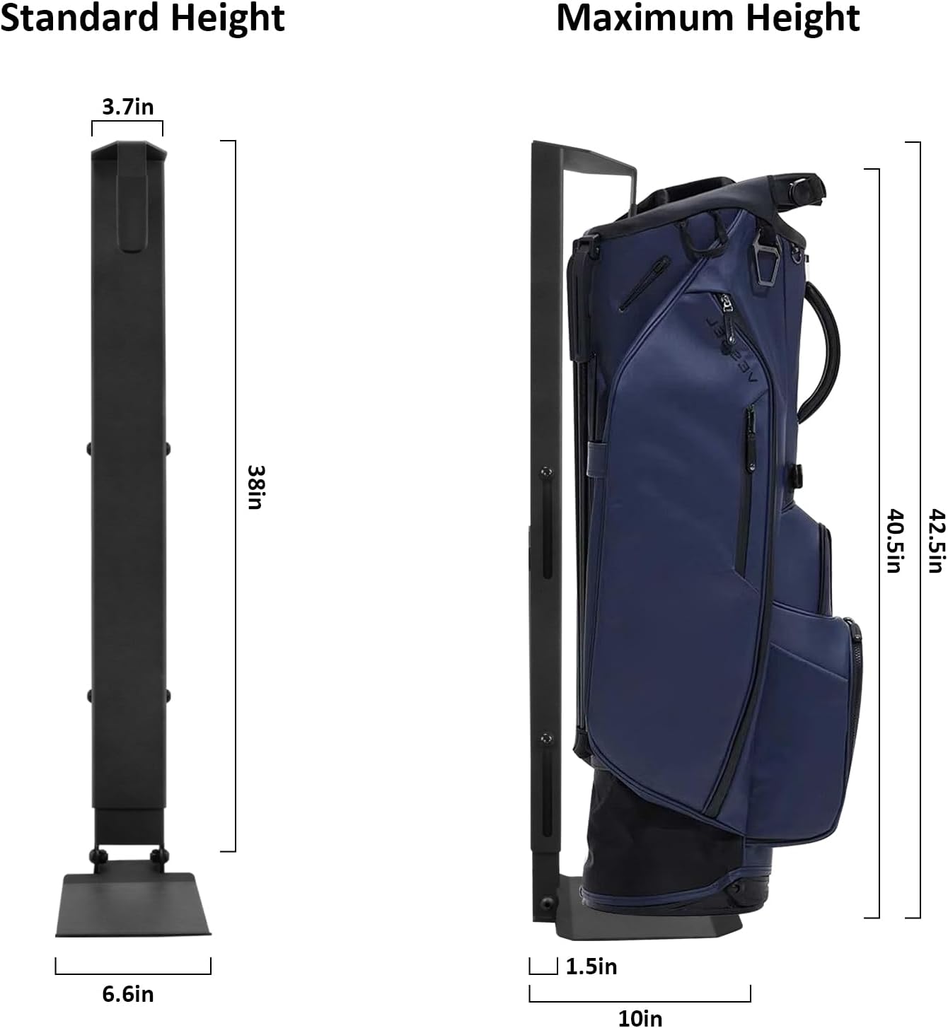 Wall Mount Golf Bag Storage Stand Organizer Rack for Garage, Air Spring Sliding System Single Golf Bag Holder for Wall, Golf Storage Organizer for Golfing Clubs, Home, Basement