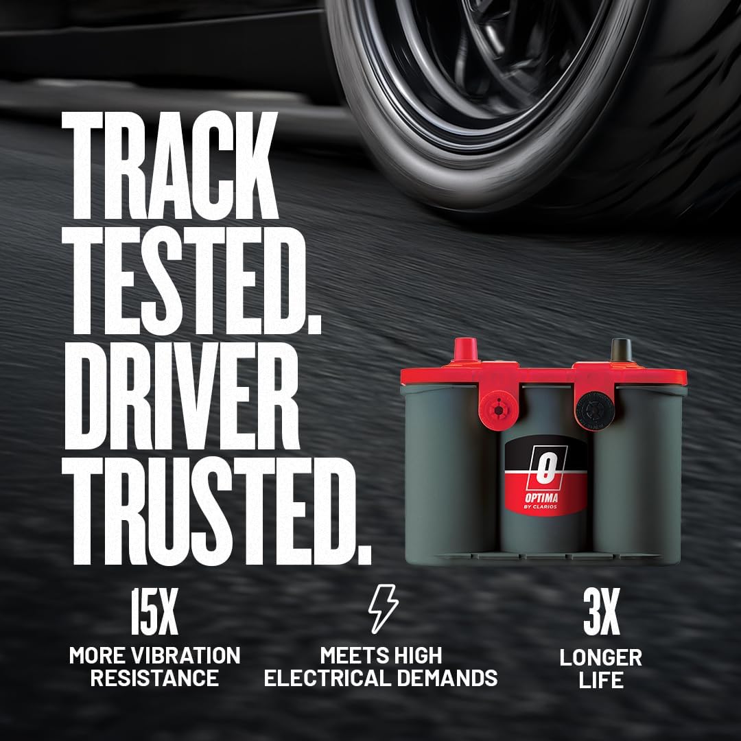 OPTIMA Batteries High Performance 6V RedTop Sealed AGM Car, Truck and SUV Starting Battery, 800 CCA, SAE Terminal, Maintenance Free, Versitile Mounting, 6 Volt