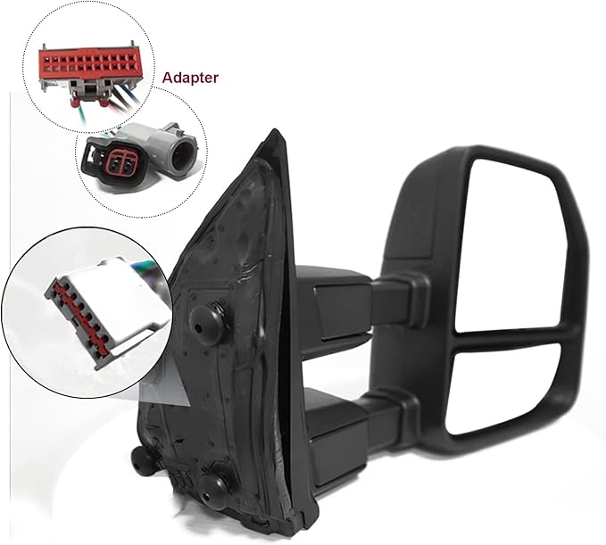 Towing Mirrors compatible for 1999-2016 Ford F250 F350 F450 F550 Super Duty Truck Side Mirrors with Turn Signal Light Power Heated Manual telescoping folding Black Housing Pair