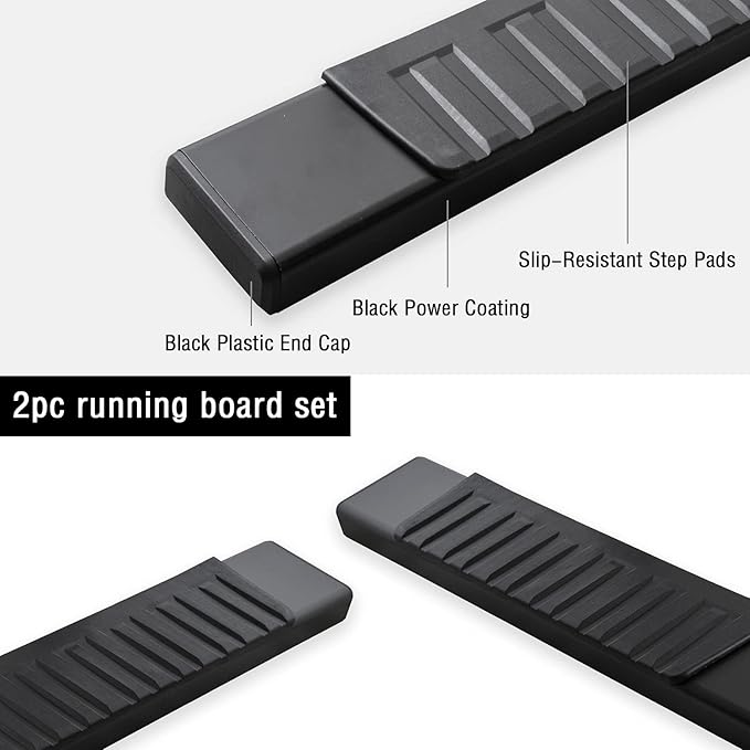 COMNOVA 6 Inch Quad Cab Running Boards Compatible with Dodge Ram 1500 Quad Cab 2009-2018(Incl. 2019+ Classic)/10-24 Ram 2500 3500, Carbon Steel Step Bars, Extended Cab Side Steps Nerf Bars.
