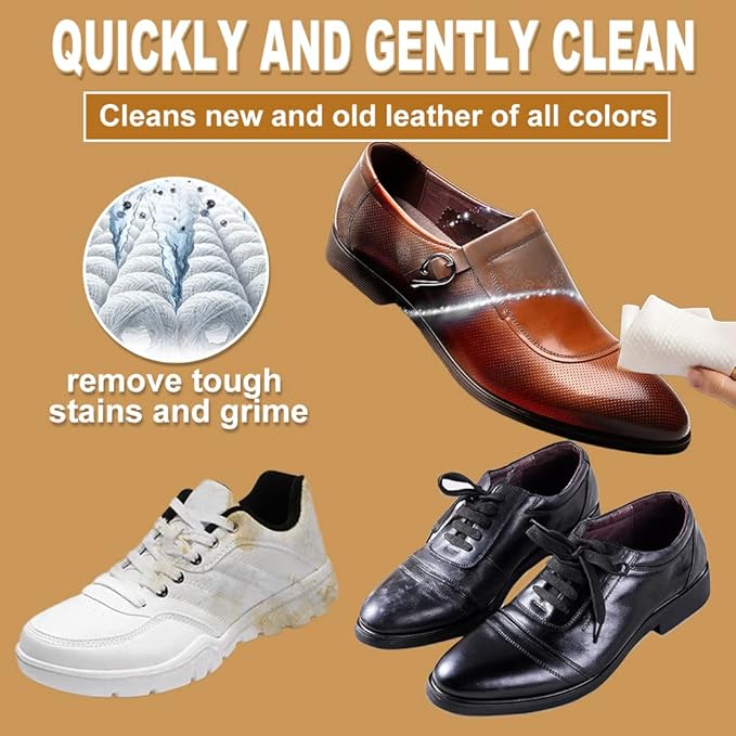 Air Jungles 3in1 Leather Cleaner Wipes 70 Count, Extra Large 8" x 10" Size, Clean Condition Protect Wipes for Vinyl and Leather Apparel Furniture Auto Car Interior Shoes Boots Bags