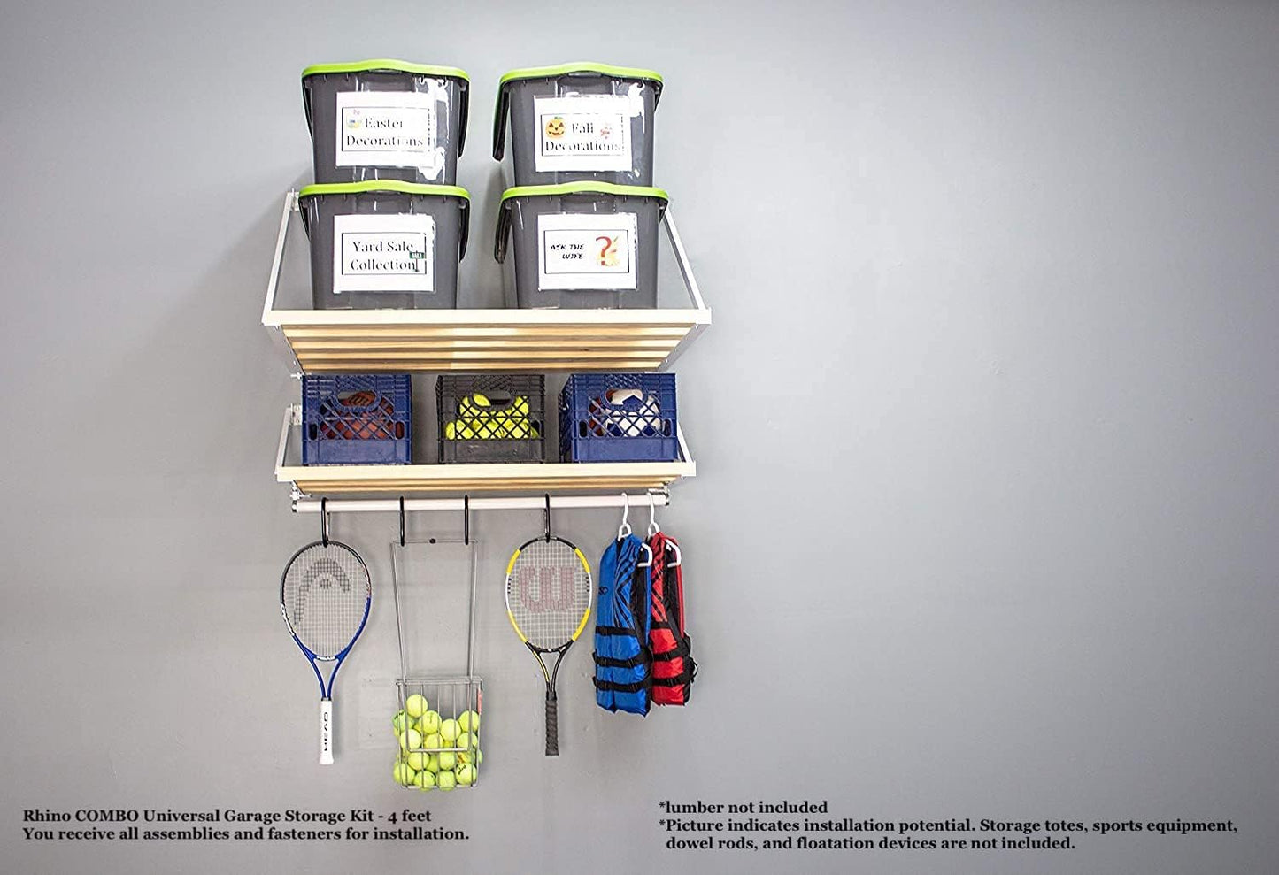 Rhino Combo Universal Garage Storage Kit - 4 feet