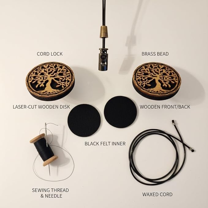 Wood Car Air Freshener — Handmade Car Air Freshener — Tree Of Life Designed Fragrance Oil Diffuser in Wooden Gift Box — Aromatherapy Gift Set with Ocean Breeze Fragrance Oil - 10 ml