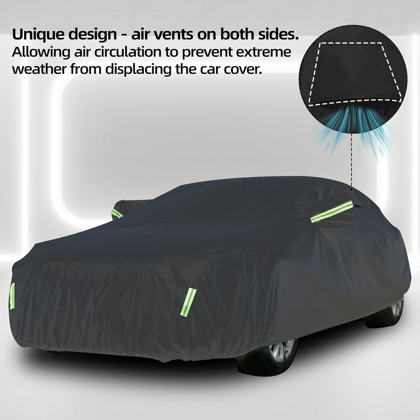 Car Cover Waterproof All Weather for Automobiles, Universal Heavy Duty Outdoor Sedan Car Covers Tarp for Sun Rain UV Protection Full Exterior Covers 190T Oxford Cloth 186 to 193 Inch