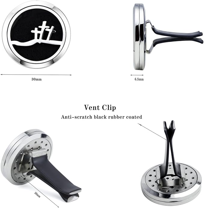 30mm Essential Oil Car Diffuser Vent Clips Car Diffuser Vent Clip Aromatherapy Car Christmas Car Accessories for Women(Cross Christmas)