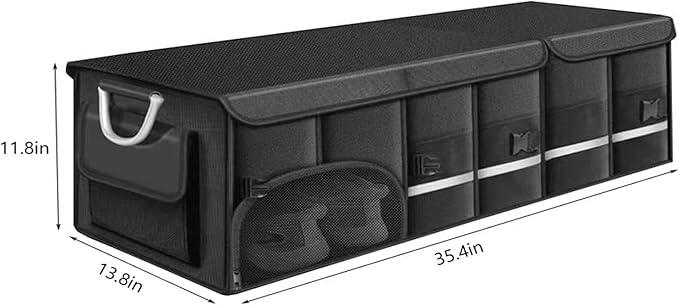 Collapsible Multi Compartment Car Trunk Organizer,SUV Trunk Organizer, suitable for Car Accessories Interior for Women and Men (JB-90)
