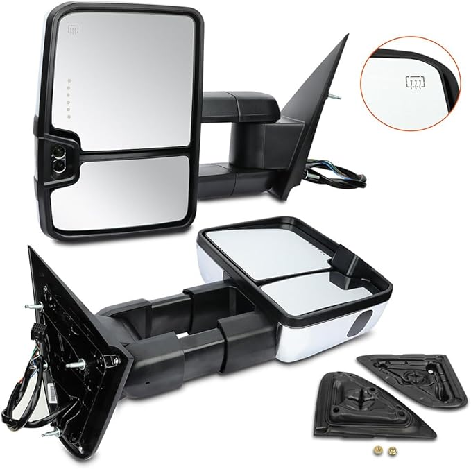 ECCPP Towing Mirrors Fit For 2014-2017 For Chevy Silverado For GMC Sierra 1500 2015-2017 For Chevy Silverado For GMC Sierra 2500/3500 HD Tow Mirrors Power Heated Led Signal Left & Right Side