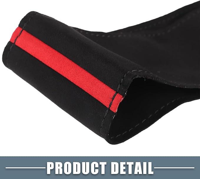 Car Hand Sewn DIY Steering Wheel Cover Breathable Comfortable 38cm Stitch on Wrap Cover Suede Red Black Stitches Black
