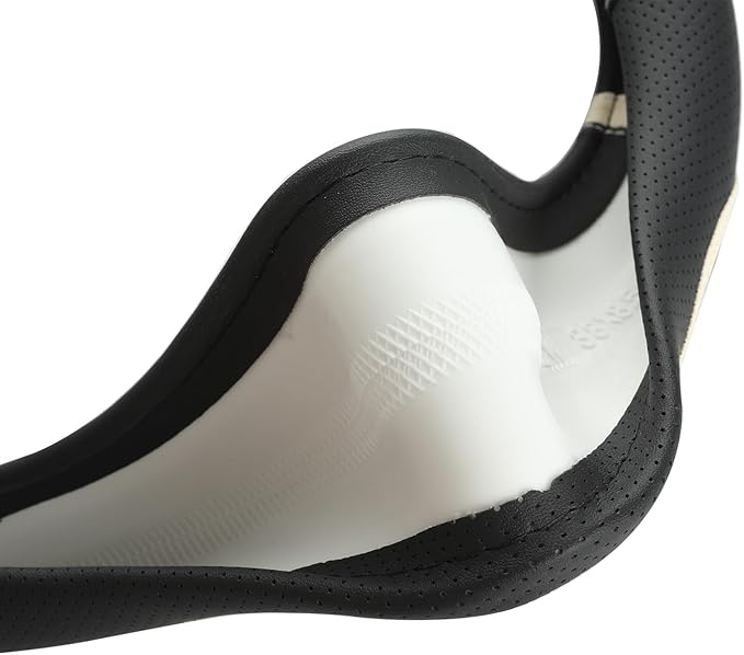 Car Steering Wheel Cover, Leather Steering Wheel Cover Black Universal 14.5-15 Inch Microfiber Leather Anti-Slip Breathable Auto Steering Wheel Covers Accessories for Men Women