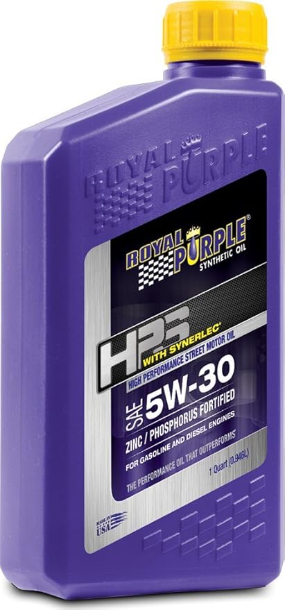 Royal Purple 32530 HPS 5W-30 High Performance Street Synthetic Motor Oil with Synerlec - 12 Quart