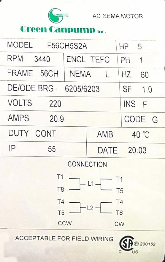 Canpump Electric Pressure Washer: 5 hp Full-Speed Motor 240 V, Bertolini WBH 2430-F Triplex Pump