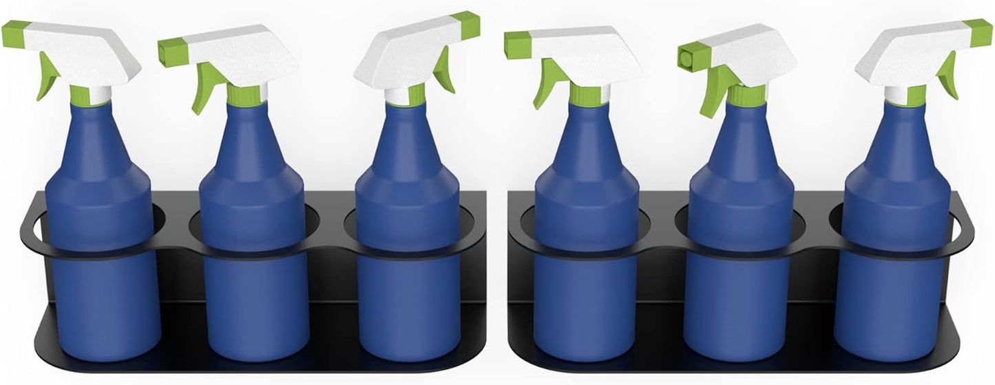 Koova 6 All-Purpose Spray Bottle Holder | Easy Install Wall Mount Hardware Included | Heavy-Duty Powder Coated Steel Storage Rack for Garage And Home | Craft Workspace Paint Bottle Organizer USA Made