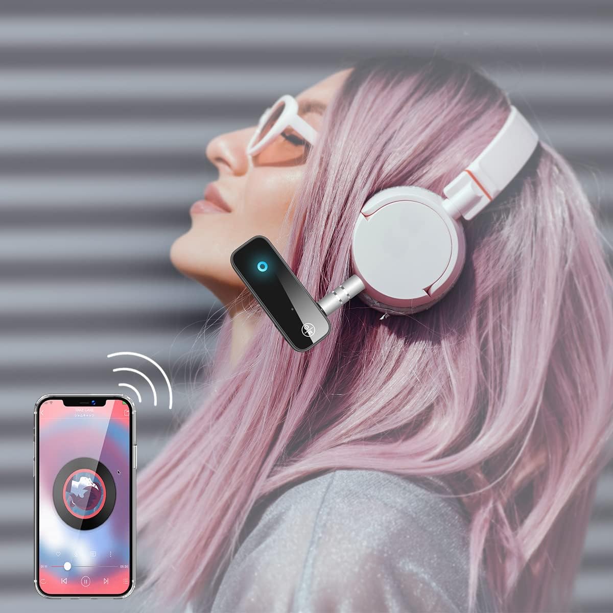 LOFICOPER Bluetooth Transmitter Receiver, Aux Bluetooth 5.0 Adapter for Car, 2 in 1 Wireless 3.5mm Audio Adapter for TV, Speakers, Stereo Systems, Headphones