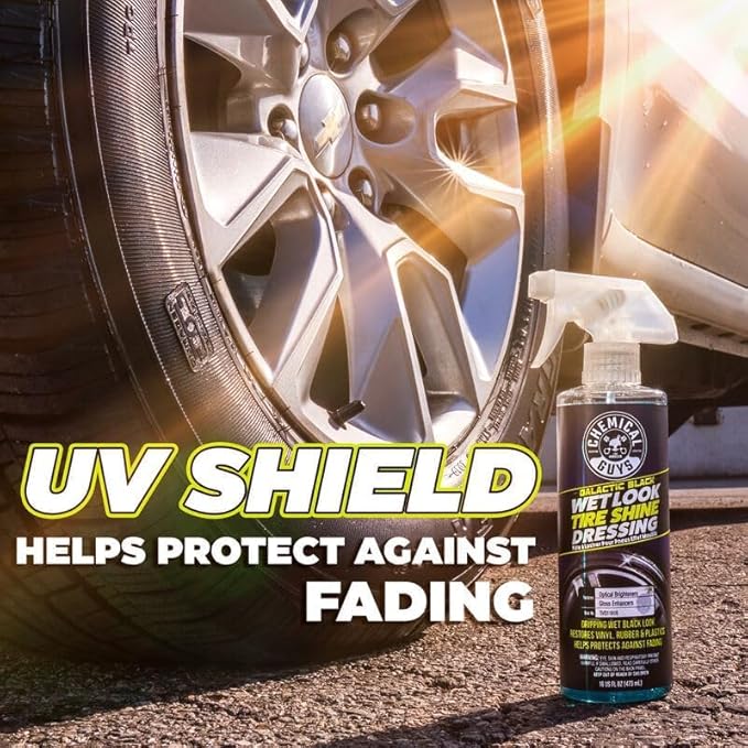 Chemical Guys Galactic Black Wet Look Tire Shine Dressing, for a Whole New Level of Shine and Depth of Black, Safe for Cars, Trucks, Motorcycles, RVs & More, 32 fl oz