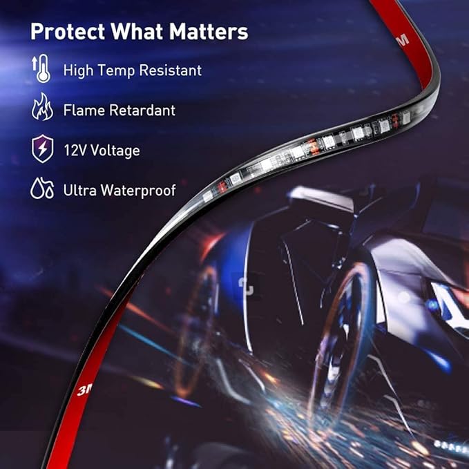 Govee Car Lights, Smart RGBIC Interior Car Lights with APP, Remote Control, LED Lights for Car Decor, DIY Mode and Multiple Scene Options, 2 Lines Design 72 LED Lights for Car