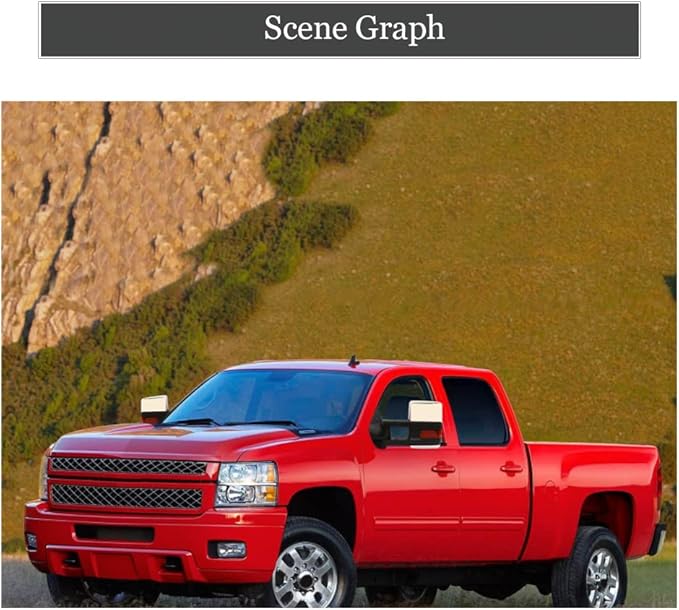 ReYee Towing Mirrors fit for 2007-2014 Chevy Silverado 1500 2500 3500 Tahoe Suburban GMC Yukon Sierra with Heated Power Arrow Signal On Glass Turn Signal Light Manual Telescoping Folding Chrome Cap