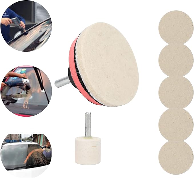 Cerium Oxide Glass Scratch Remover, Windshield Scratch Remover, 100g Cerium Oxide Powder Polishing Kit Wheels Set Polish Pads, Glass Polishing Kit