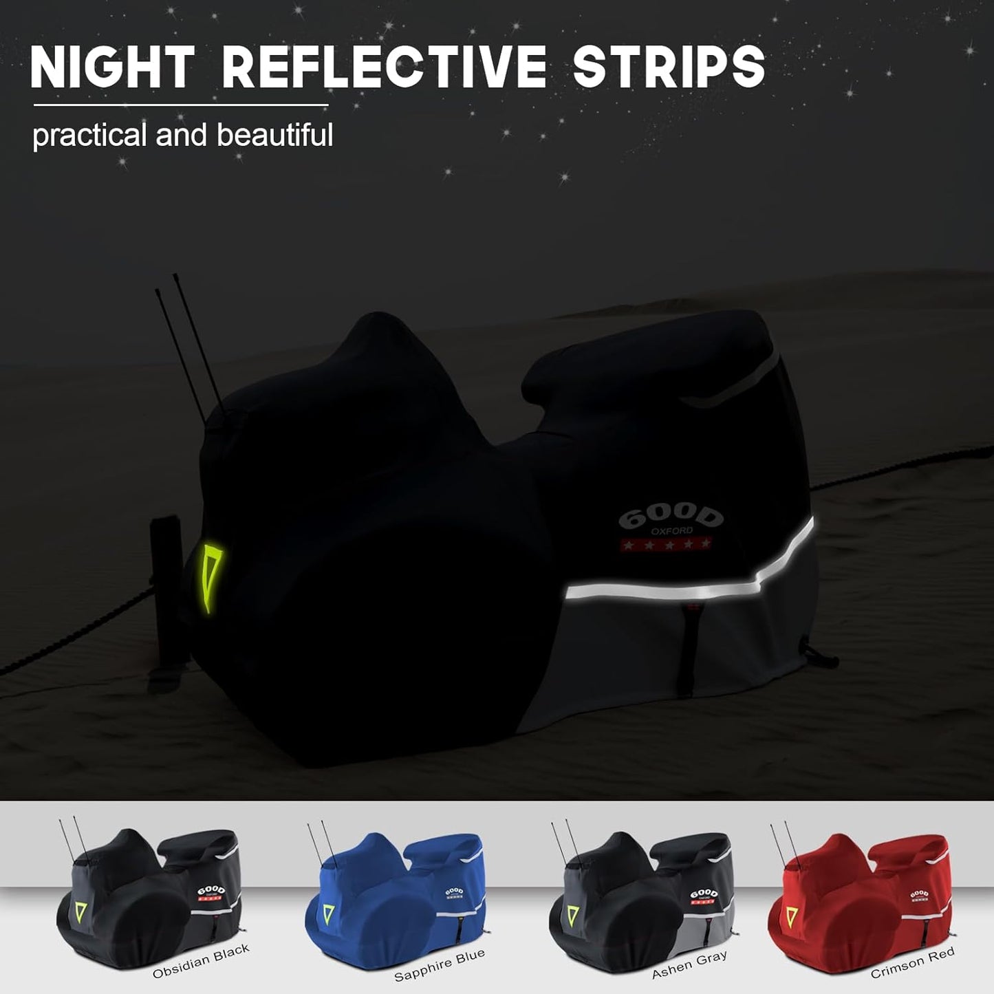 Rosefray Trike Cover,Motorcycle Cover Heavy Duty 600D Waterproof forTrike Models Harley Davidson freewheeler, Tri Glide, and CVO Version, Trike Goldwing, Chidftain, Challenger, Elite Storage,Red