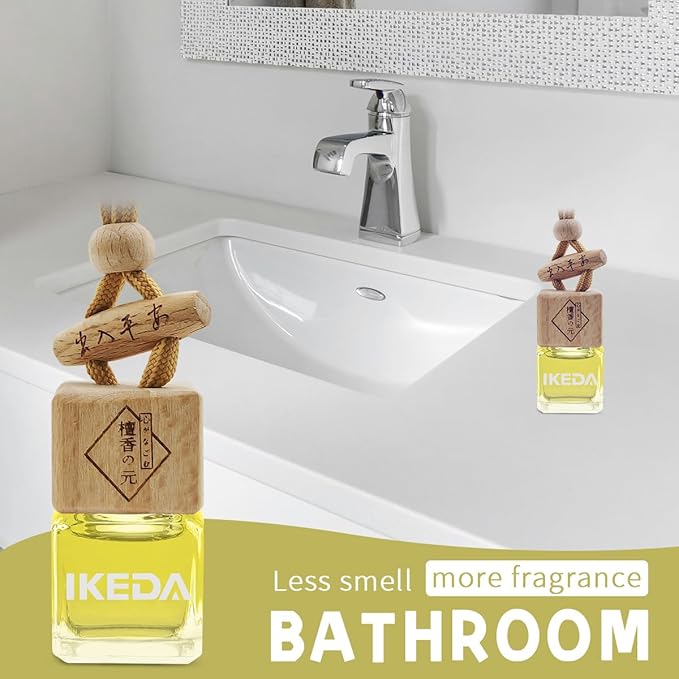 Car Air Freshener | Square Hanging Car Scent with Vent Clip Bottle | Long Lasting Fragrance | Essential Oil Diffuser | Odor Eliminator Deodorizer (Square-Tranquil Girl)