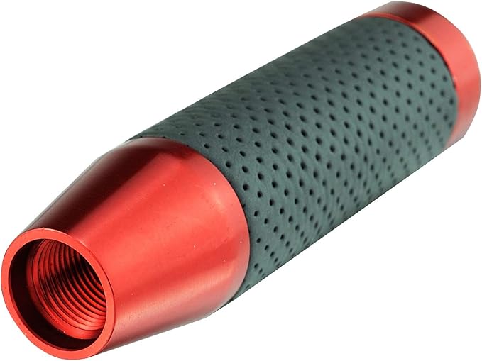 Abfer Weighted Shift Knob Leather Car Gear Stick Shifter Handle Adapter Short Shifting Lever Knobs for Most Vehicle Trucks, Red