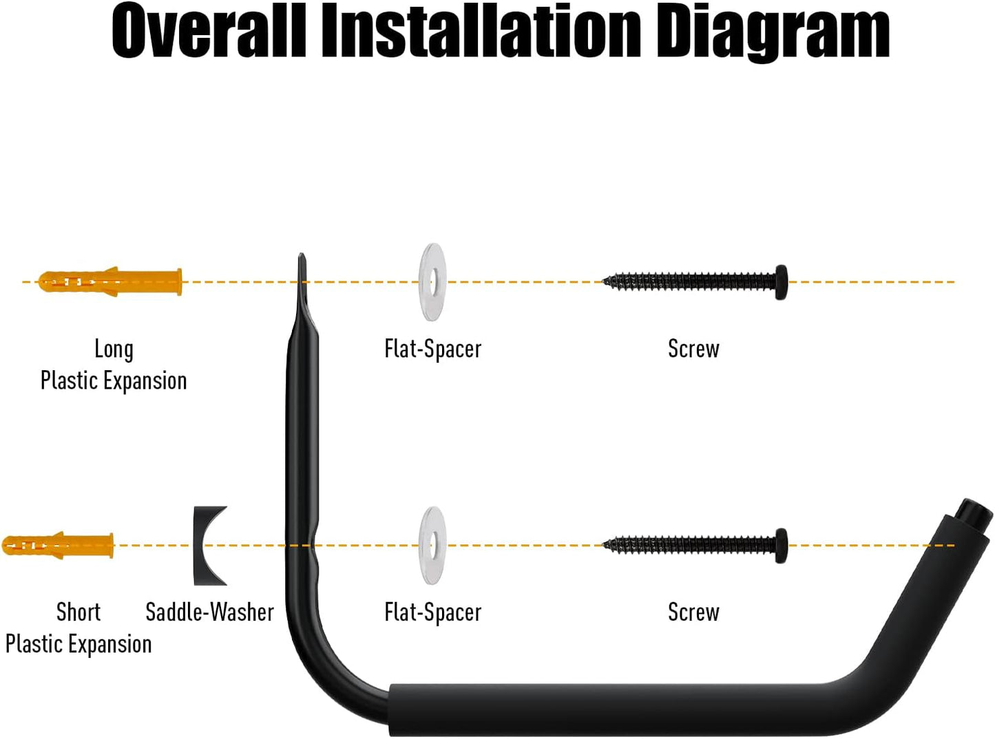 UNITEDPOWER Kayak Storage Racks, Garage Hangers, Wall Hooks for Canoe, Ladder, Bicycle, Folding Chairs, Surfboard, Snowboard, Hose and Tools, Indoor, Outdoor