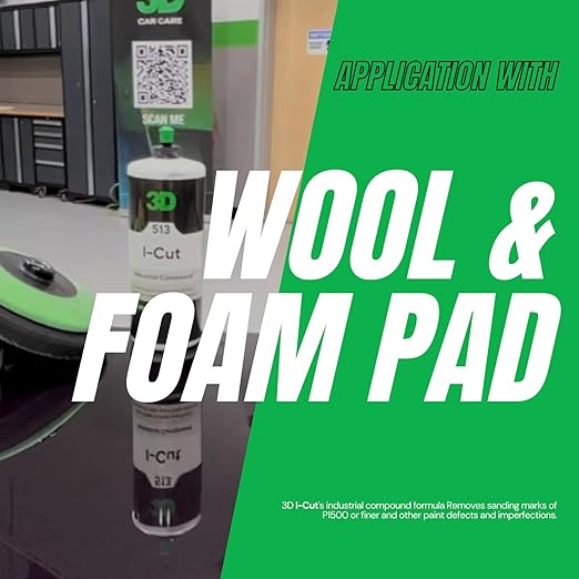 3D I-Cut Rubbing Compound & Polish – Fast Paint Correction for High-Volume Body Shops | Removes P1500+ Sanding Marks | Long Buffing Cycle | 16oz | USA Made