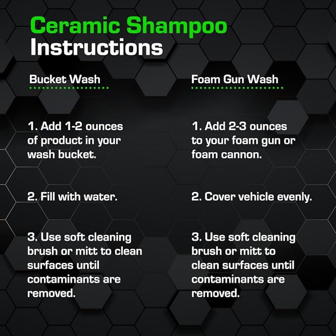 Ceramic Car Shampoo - Car Wash For Ceramic Coatings - Car Wash Soap - Adds Hydrophobic Protection | Enhances Coatings, Waxes Or Sealants | Incredible Shine