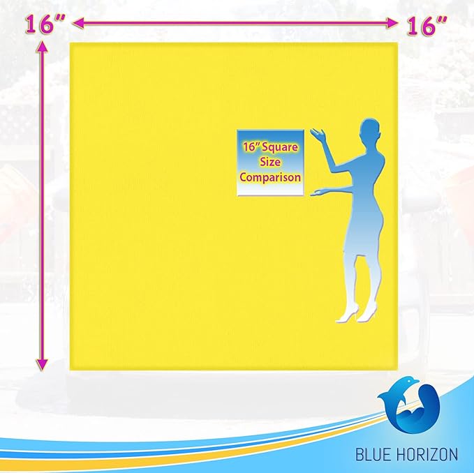 Blue Horizon Microfiber Cleaning Towels, 36-Pack, Ultra Soft Plush Washcloth, Professional Grade Premium Microfiber Detailing Cleaning Cloths, Car, Household and Commercial (Yellow, 16" x 16")