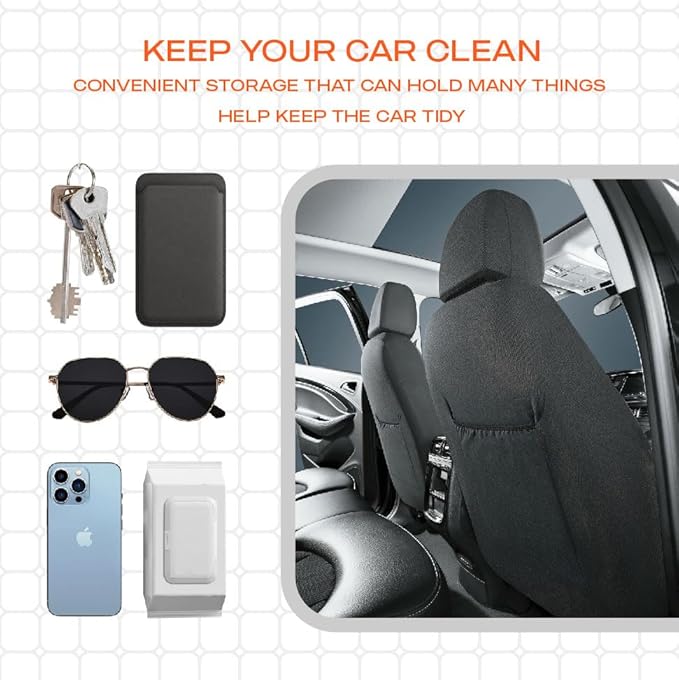 Skechers Memory Foam™ Car Seat Cover Full Sets, Hexcomb Breathable Thick Seat Covers, Airbag Compatible, Automotive Comfort & Protection for Most Cars,Van,Trucks, SUVs (Red,Full Set)