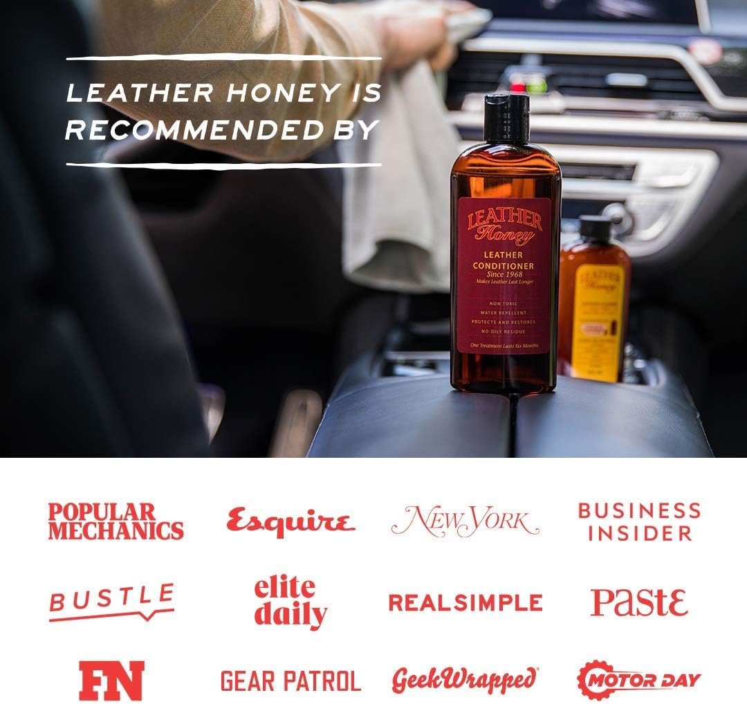 Leather Honey Leather Conditioner, Non-Toxic & Made in The USA Since 1968. Protect & Restore Leather Couches & Furniture, Car Interiors, Boots, Jackets, Shoes, Bags & Accessories. Safe for Any Colors