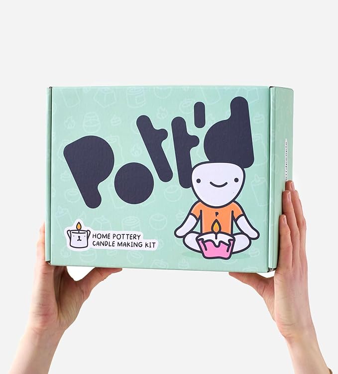 Pott’d Home Pottery Candle Making Kit, DIY Candle Making Kit for Adults. Make Your Own Candles with Air-Dry Clay, Wax, Wicks, Tools, Fragrance Oil & Easy-to-Follow Guide