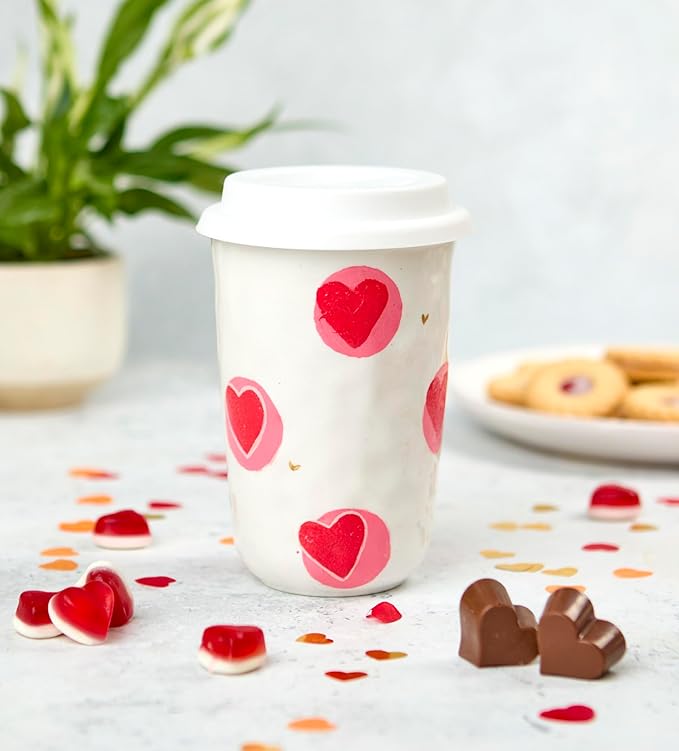 Pott’d Paintables Paint-a-Travel Mug Kit, DIY Pottery Painting Kit for Adults with Travel Mug, Paints, Brushes, Sponges, Palette and Guide, Craft Kit for Adults, Ideal for Personalised Gifts